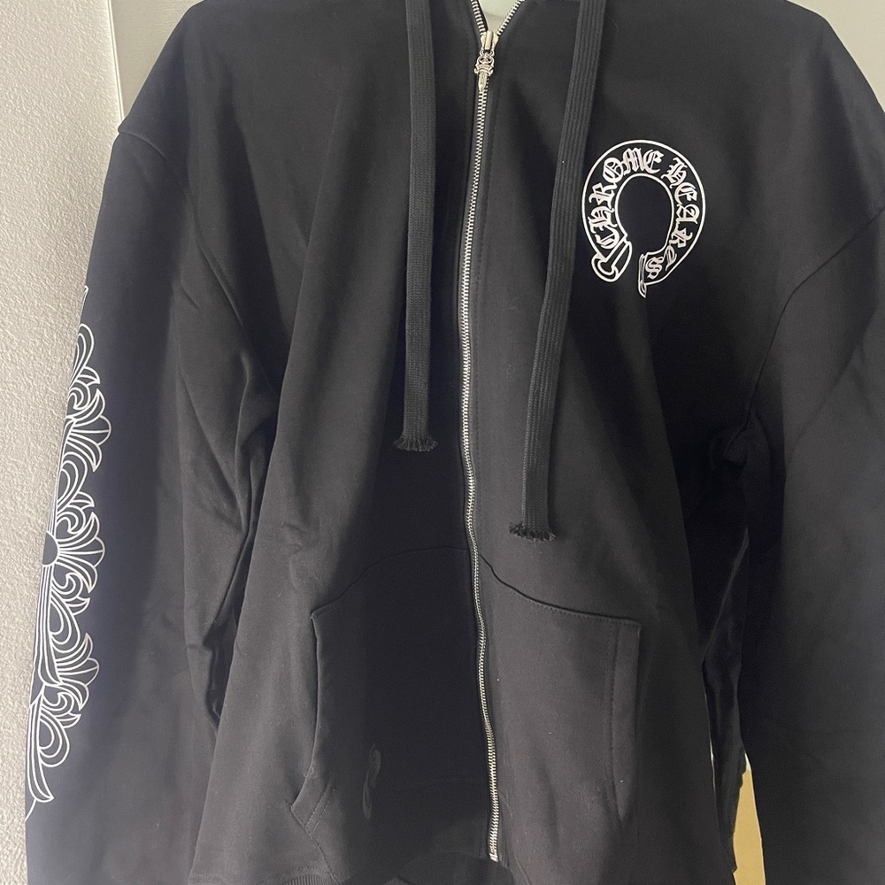 Chrome Hearts Black Hoodie with White Accents